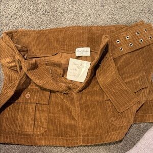 Corduroy Mini Skirt in Camel